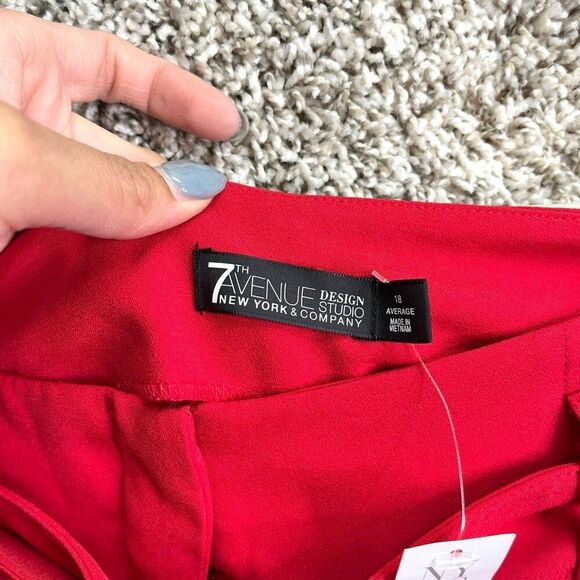 New York & Company Dress Pants Women’s 18 Red Stretch Palazzo NWT - Picture 3 of 5